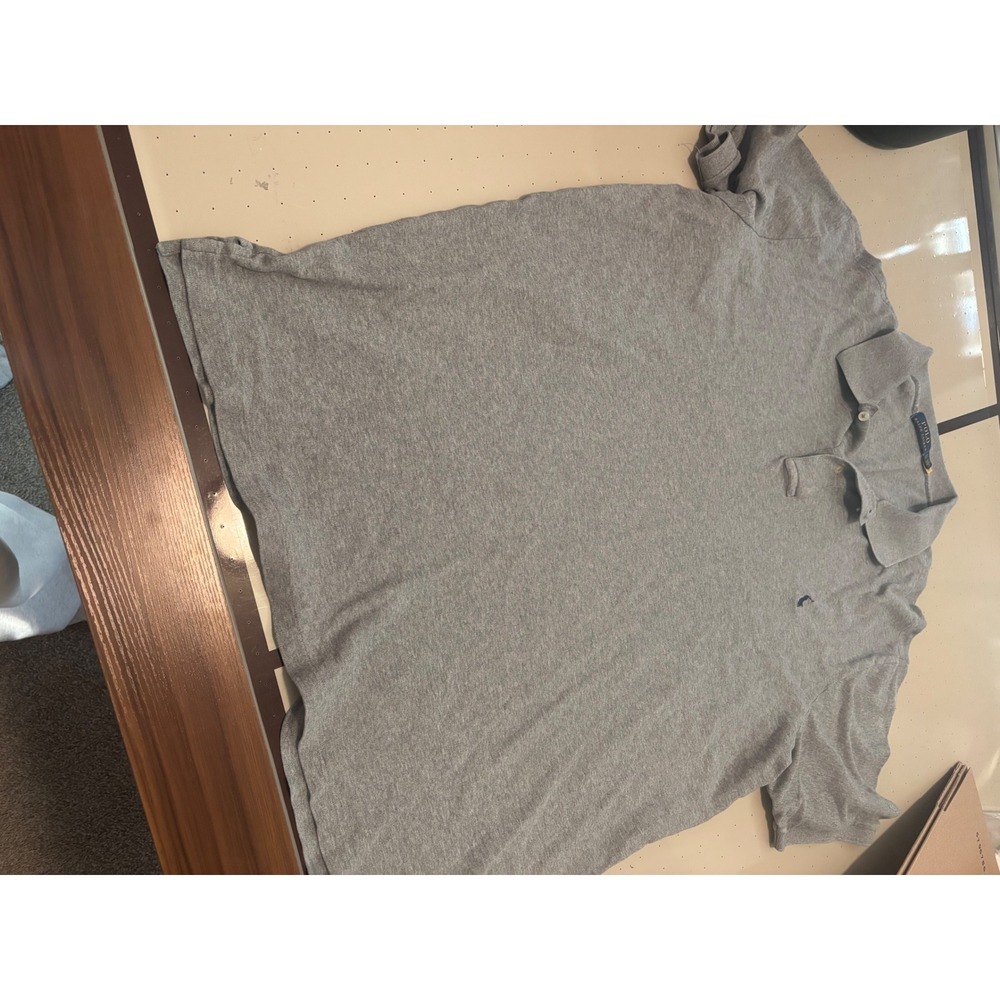 Polo Ralph Lauren Mens XLT Gray Short Sleeve Pony Logo Polo Shirt Big & Tall